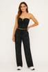 'Zelda' Strapless Crop Top and Wide Leg Pants Set - Celes Fashion